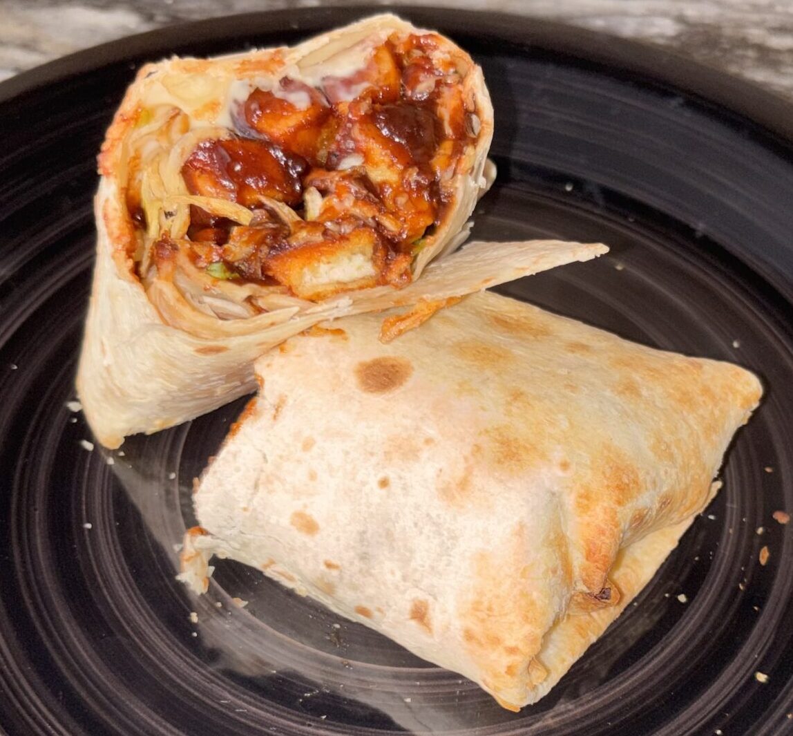 crispy air fryer bbq paneer wraps